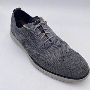 Cole Haan Mens Shoes 2.Zerogrand Stitchlite Size 11 M Gray Oxford Fly knit Clean